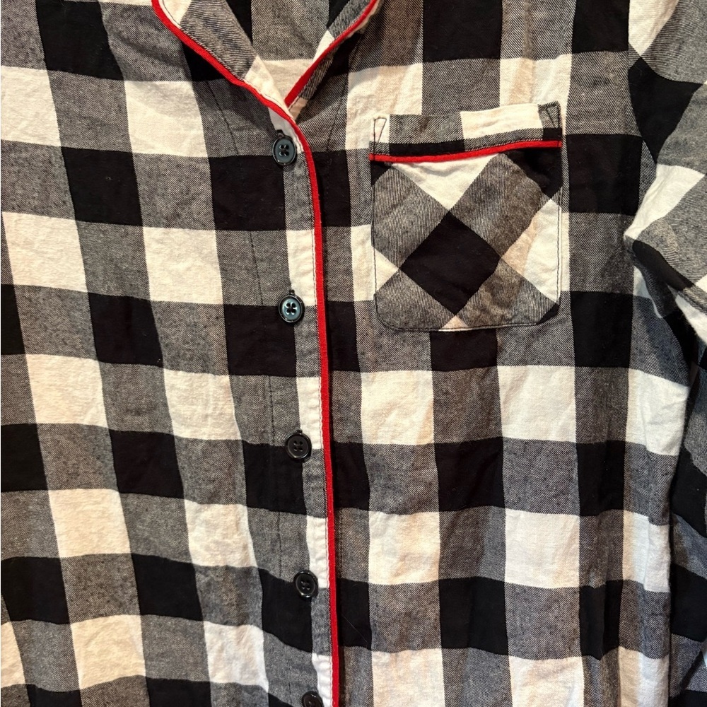 Wondershop Black and White buffalo check/red piping  Pajama Set women’s XS - Picture 2 of 16